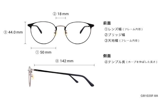 Eyeglasses Graph Belle GB1020F-8A  ブラック