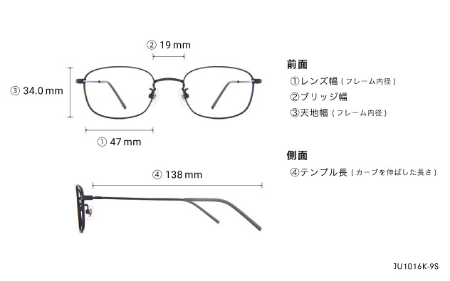 Eyeglasses Junni JU1016K-9S  ダークグレー