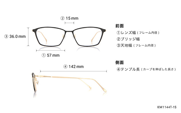 Eyeglasses K.moriyama KM1144T-1S  ゴールド